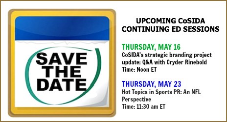 Join us May 16 & May 23 for two CoSIDA continuing education sessions